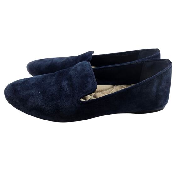 Birdies Starling Flats Womens 5.5 Blue Suede Loafers Slip On Comfort Preppy - Picture 5 of 10